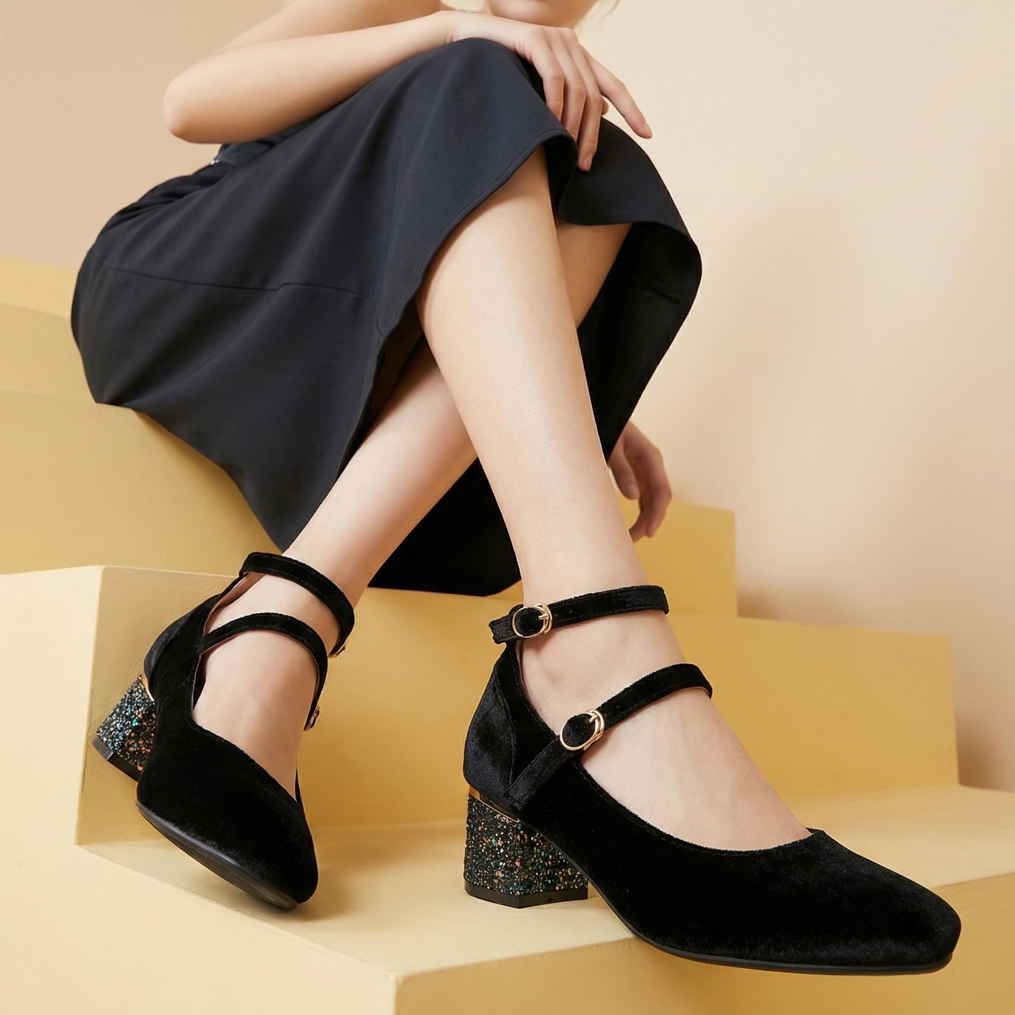 Bviennic Decollete Donna Tacco Largo Alto Numero 34-46