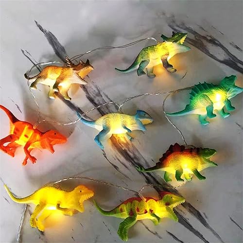 Guirnalda de luces LED de alambre plateado de 9.84 pies, 20 luces LED, decoración de animales, dinosaurio, hogar, decoración de luces LED,