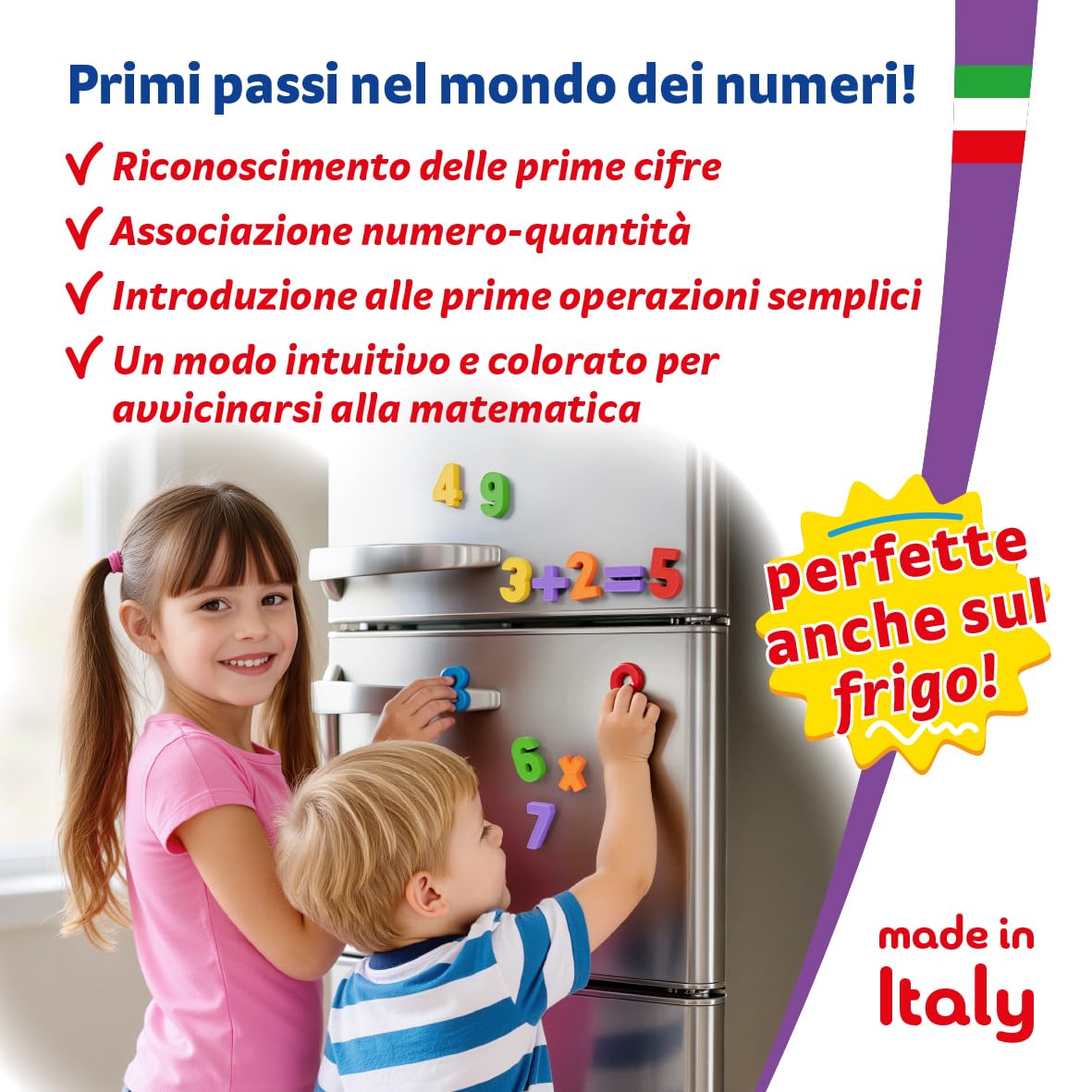 Quercetti 123 Magnetic Ricambi Numeri, Ideale con Lavagna Magnetica per Bambini, 48 Numeri Magnetici Colorati, Giochi Educativi 4 Anni, Regalo Bambina 5 Anni, Giochi Bambini 4 Anni Made in Italy