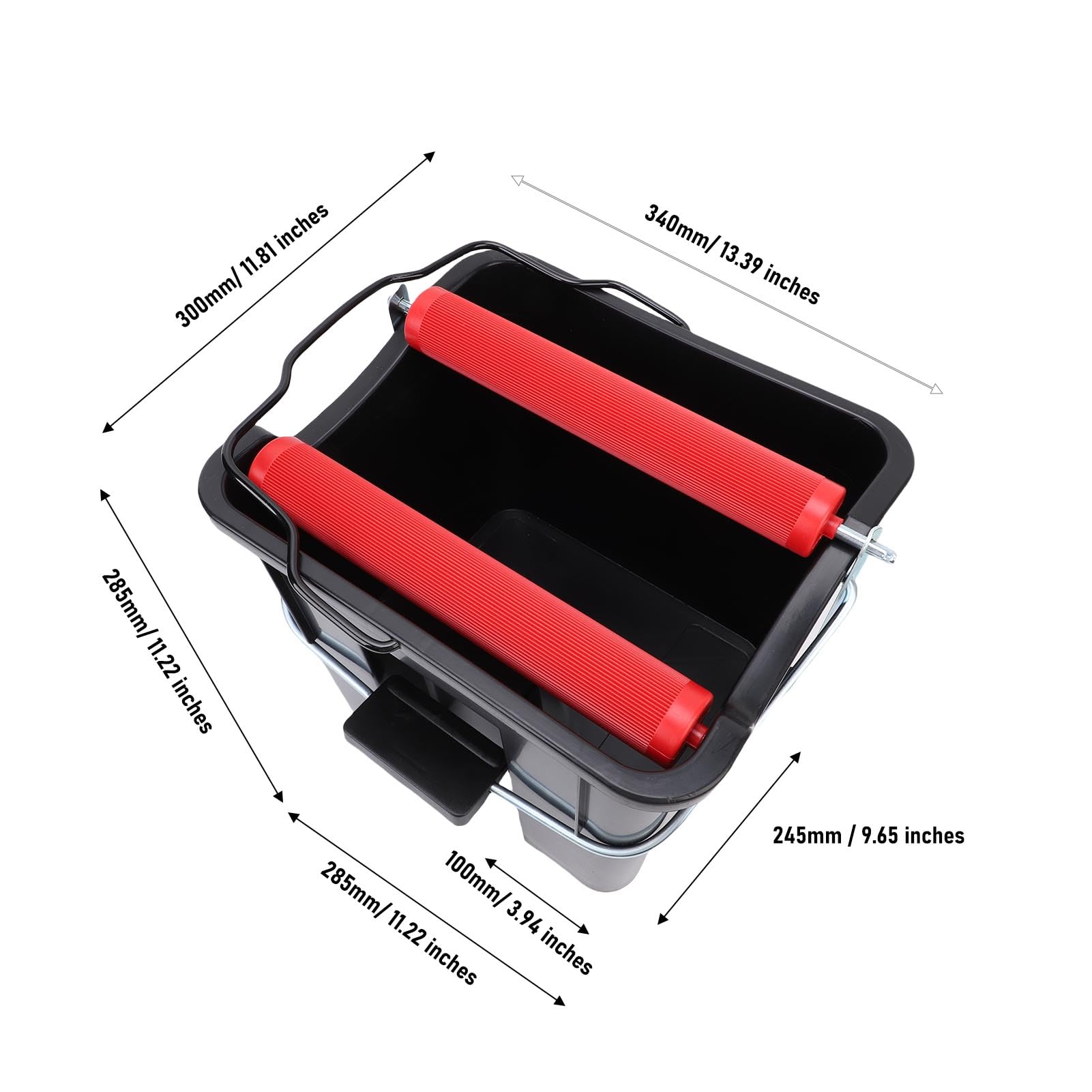 Cubo para Fregona, de Pedal de 14 L, de Limpieza de Suelo con Presión de Pie con Metal ABS para Barcos Marítimos Domésticos, Yates, Buques de Carga