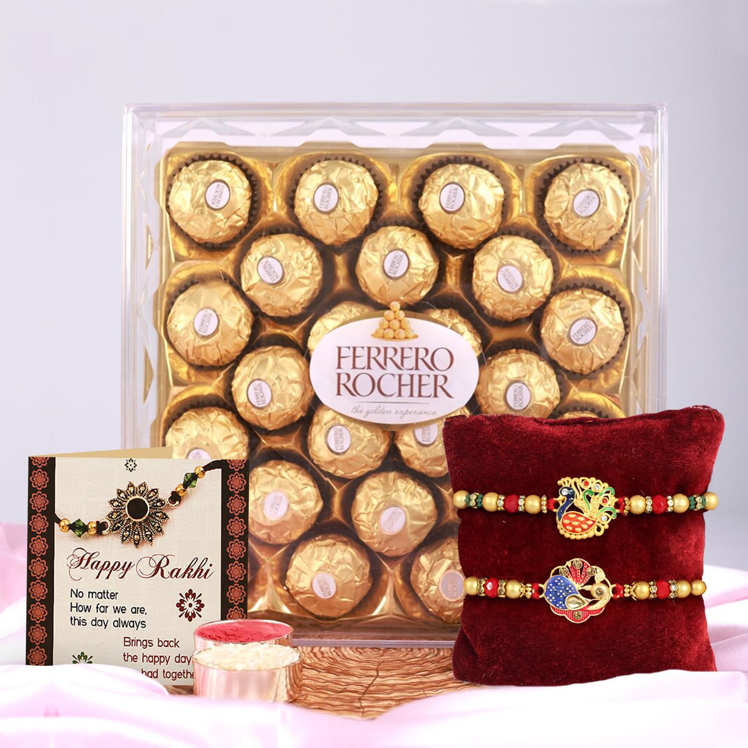 TIED RIBBONS Rakhi for Brother with Chocolate - Pack of 2 Premium Rakhi with Chocolates Pack Mini Greeting Card and Roli Chawal - Rakhi Gift for Brother (B09B4XF3TL) Amazon Price History, Amazon Price Tracker