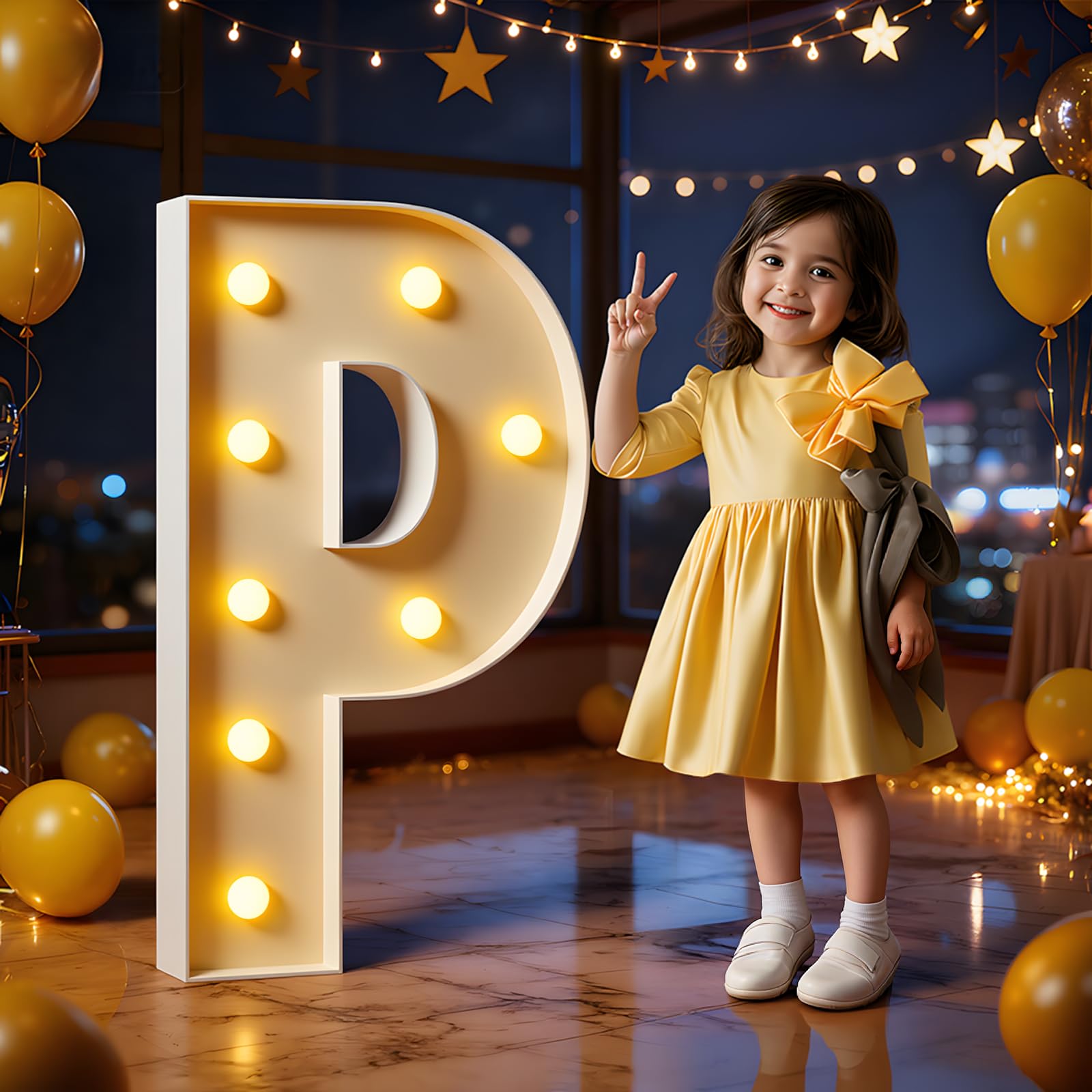 Marquee Letters 3 Feet Tall Large Light Up Letters P Happy Birthday Decorations Marry Me Proposal Engagement Party Decor Yellow Light Birthday