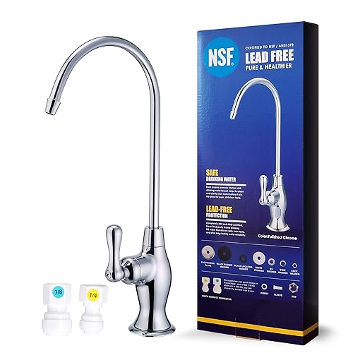 Certificado NSF Grifo de ósmosis inversa de filtración de agua (cromo pulido) Grifo de ósmosis inversa sin plomo avanzado para beber, fregadero de