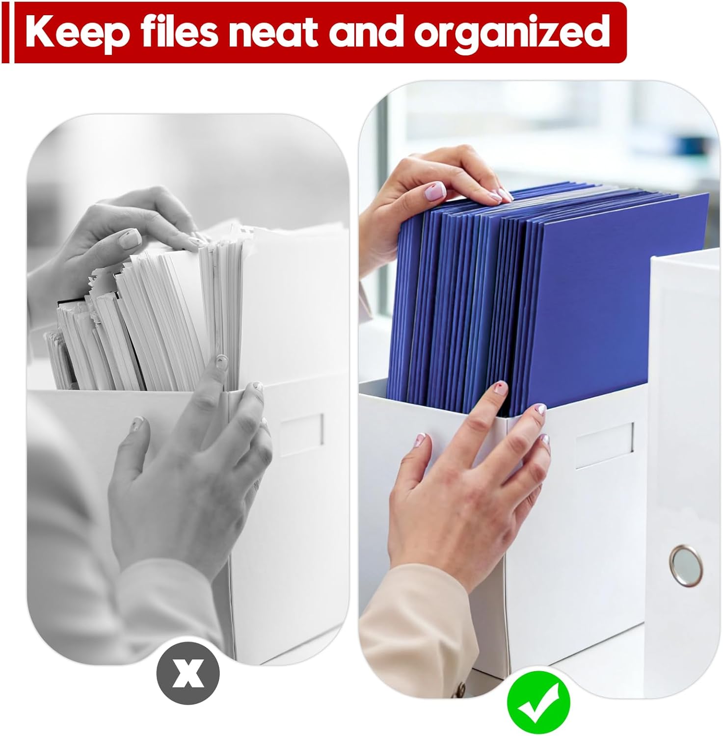 2 Pocket Folders, 50 Pack Letter Size 8.5" x 11" Durable File Folders with Business Card Slot for School, Office, Presentation, Business and Home Use, Deep Blue