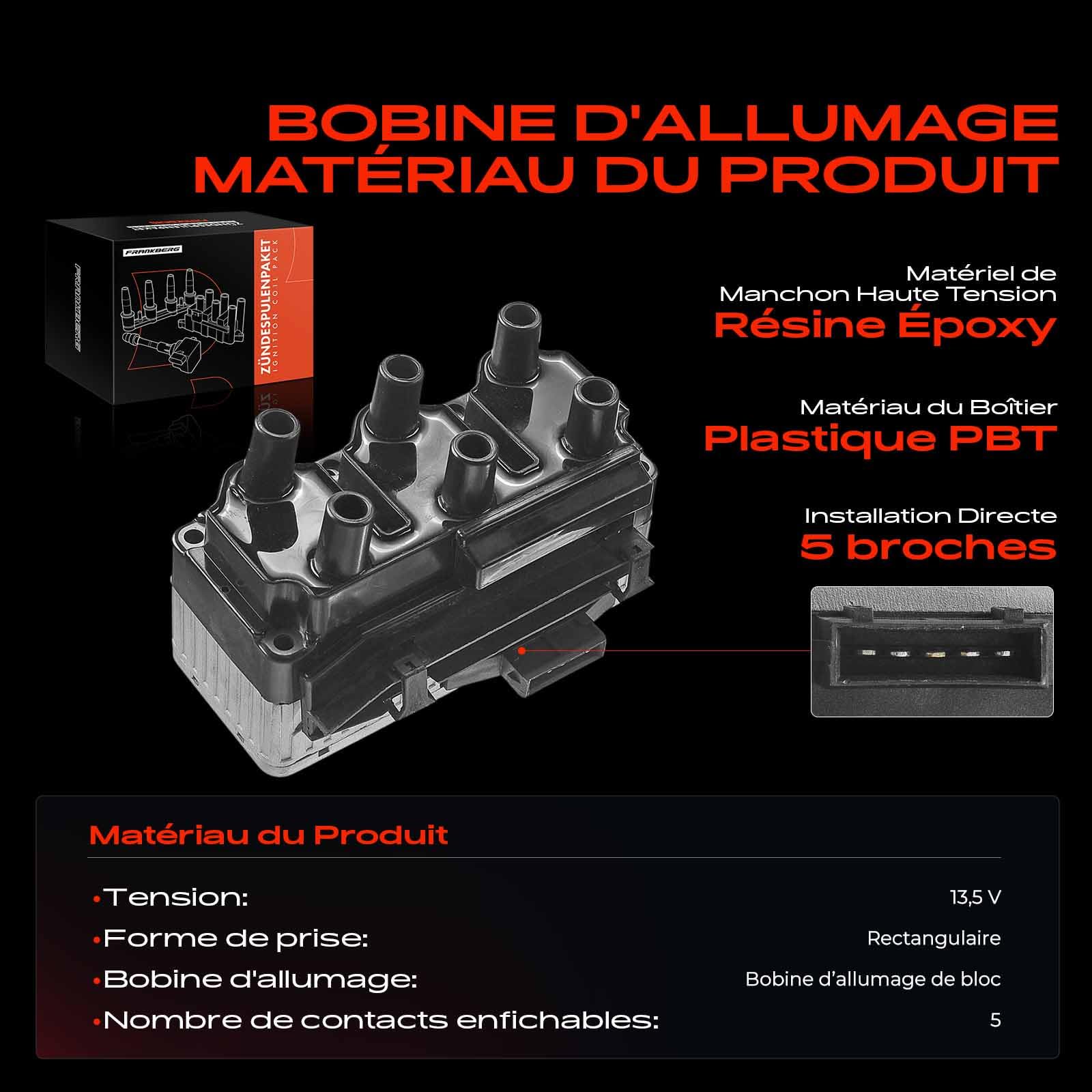 Frankberg Bobine d'allumage Module d'allumage 95VW12029AA