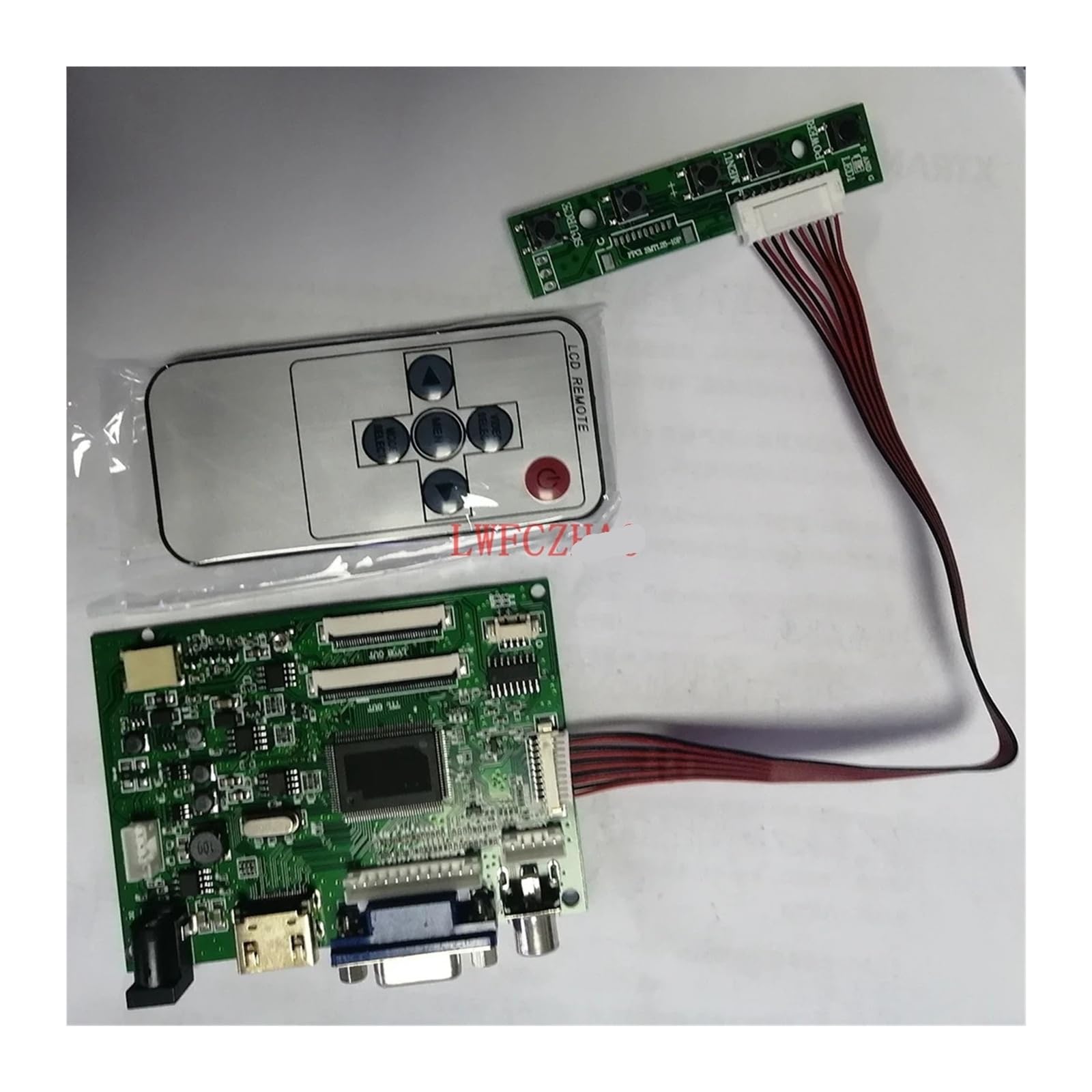 Écran LCD TFT 5 pouces compatible ZJ050NA-08C 640 * 480 avec carte de contrôle HDMI+VGA+2AV (remplacement AT050TN22)