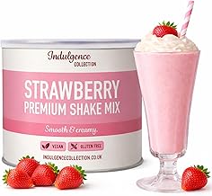 Indulgence Collection Strawberry Milkshake Powder Mix 1kg - Luxurious Thick and Creamy Texture - Ideal for Frappe and Smoothie Drinks - Vegan and Gluten-Free - Made in the UK
