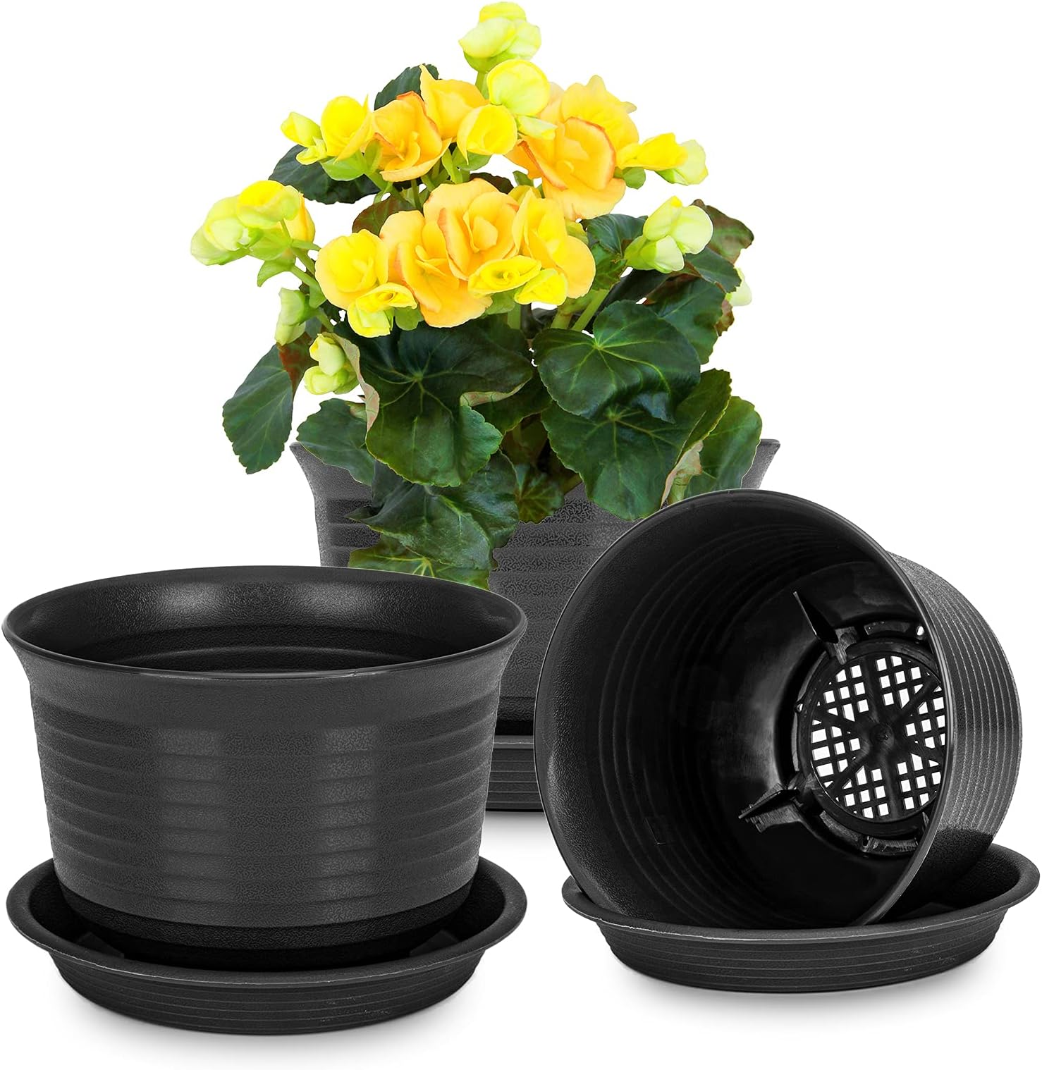 RIFNY Blumentopf 15 cm Durchmesser, Pflanztöpfe Kunststoff Blumentöpfe