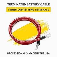 Vista 20 de Spartan Power - Cable de batería negro de 9 pulgadas 2/0 AWG 3/8 pulgadas M10 fabricado en EE. UU
