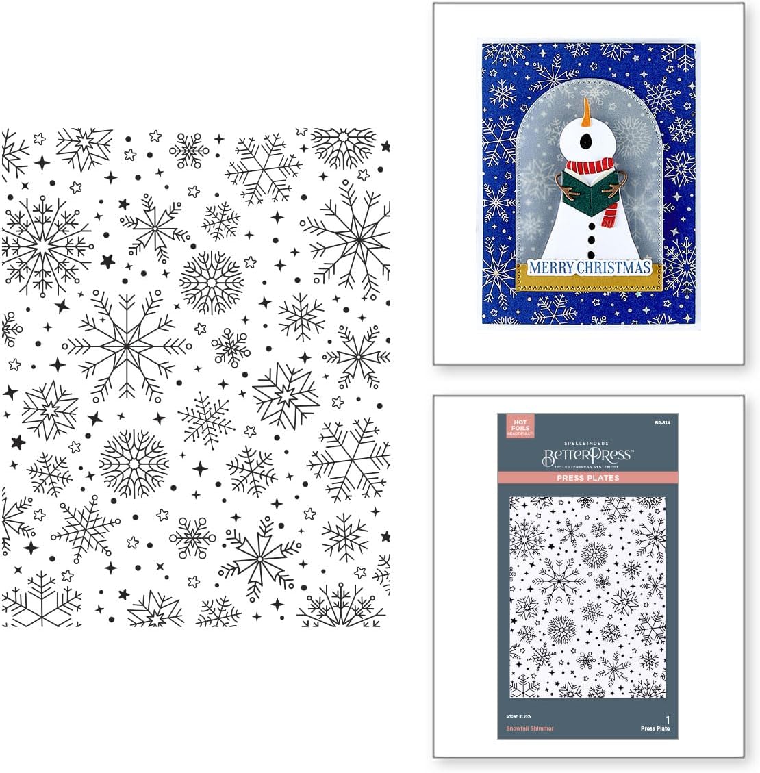 Spellbinders BP-314 Snowfall Shimmer BetterPress Plate from The Wonderland Collection