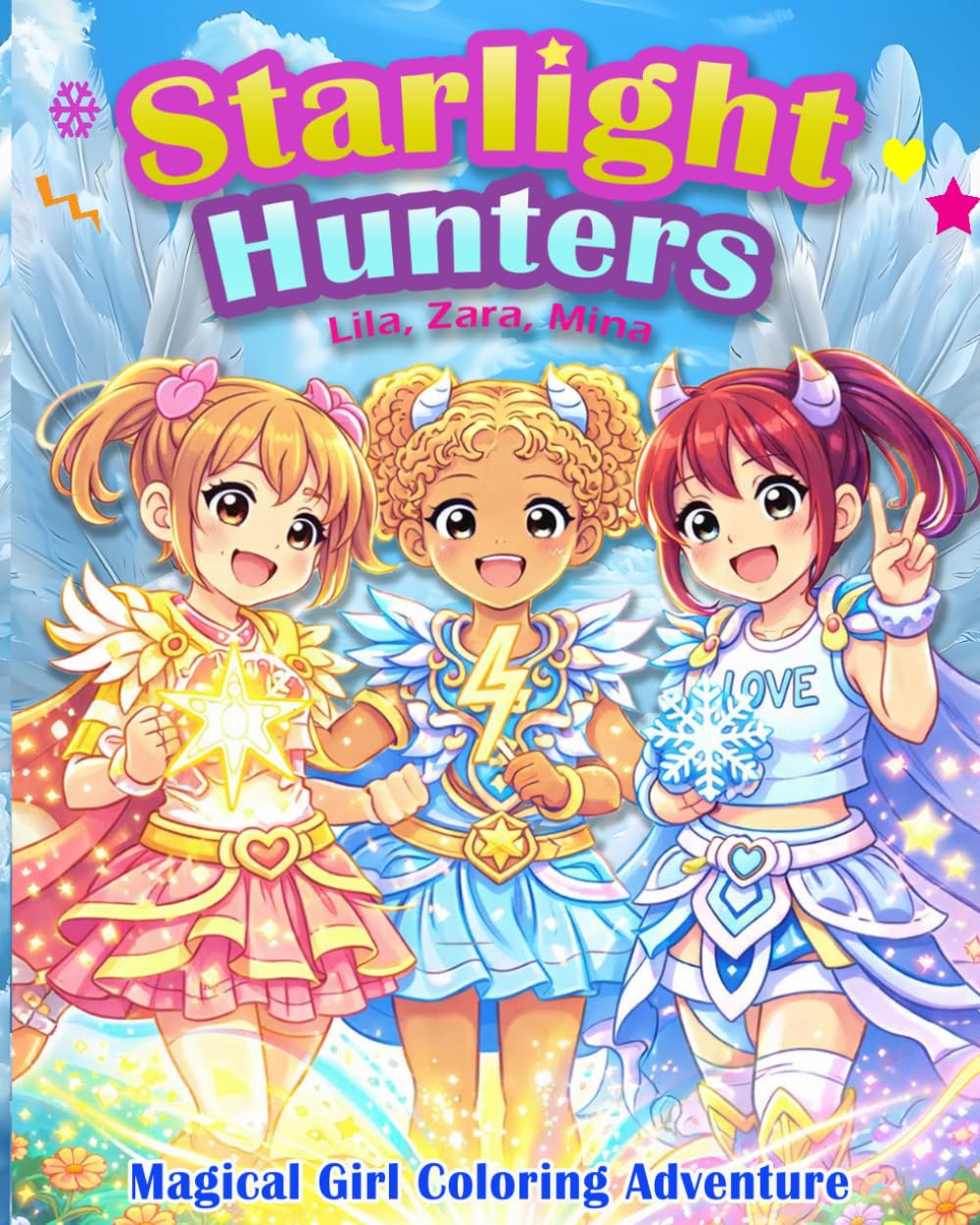 Starlight Hunters: Magical Girl Coloring Adventure: Color the Adventures of Lila, Zara & Mina — Magical Friends with the Power of Light, Lightning, and Ice!
