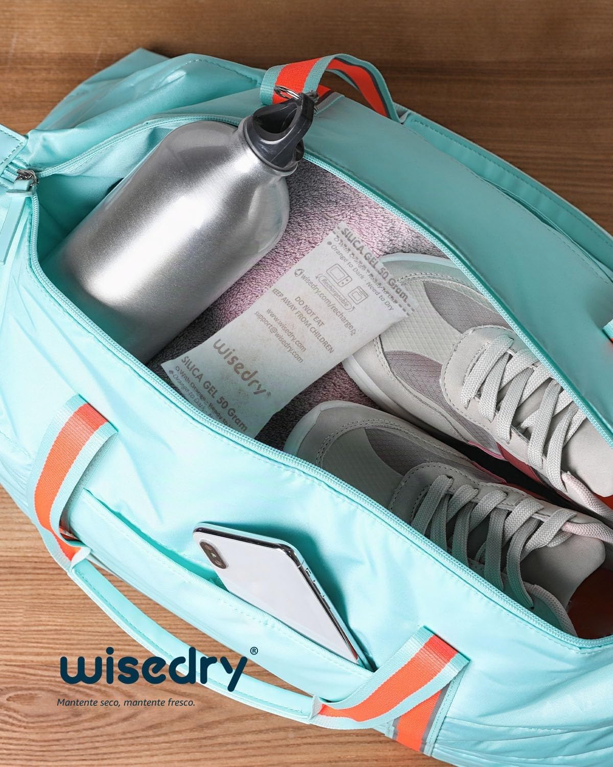 wisedry 50 Gramos[6 Paquetes] Gel De Sílice bolsitas Desecante Reutilizable con Microondas Reactivado rápido En 2mins & Naranja a Verde Que Indicador de Absorción de Humedad Deshumidificador de Grado
