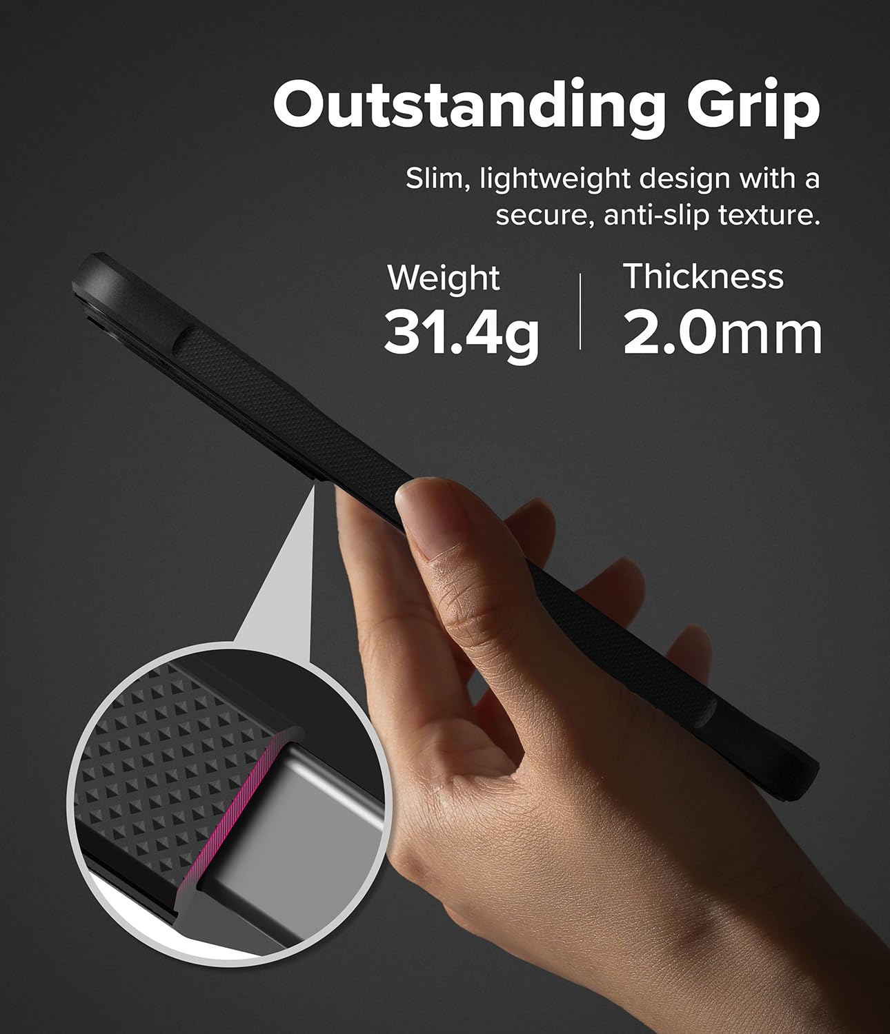Ringke Onyx for Samsung Galaxy S26 Case Back Cover [Anti-Fingerprint Texture] Slim-Fit Lightweight Shockproof Protective with Non-Slip Side Grip - Black — Amazon image 5