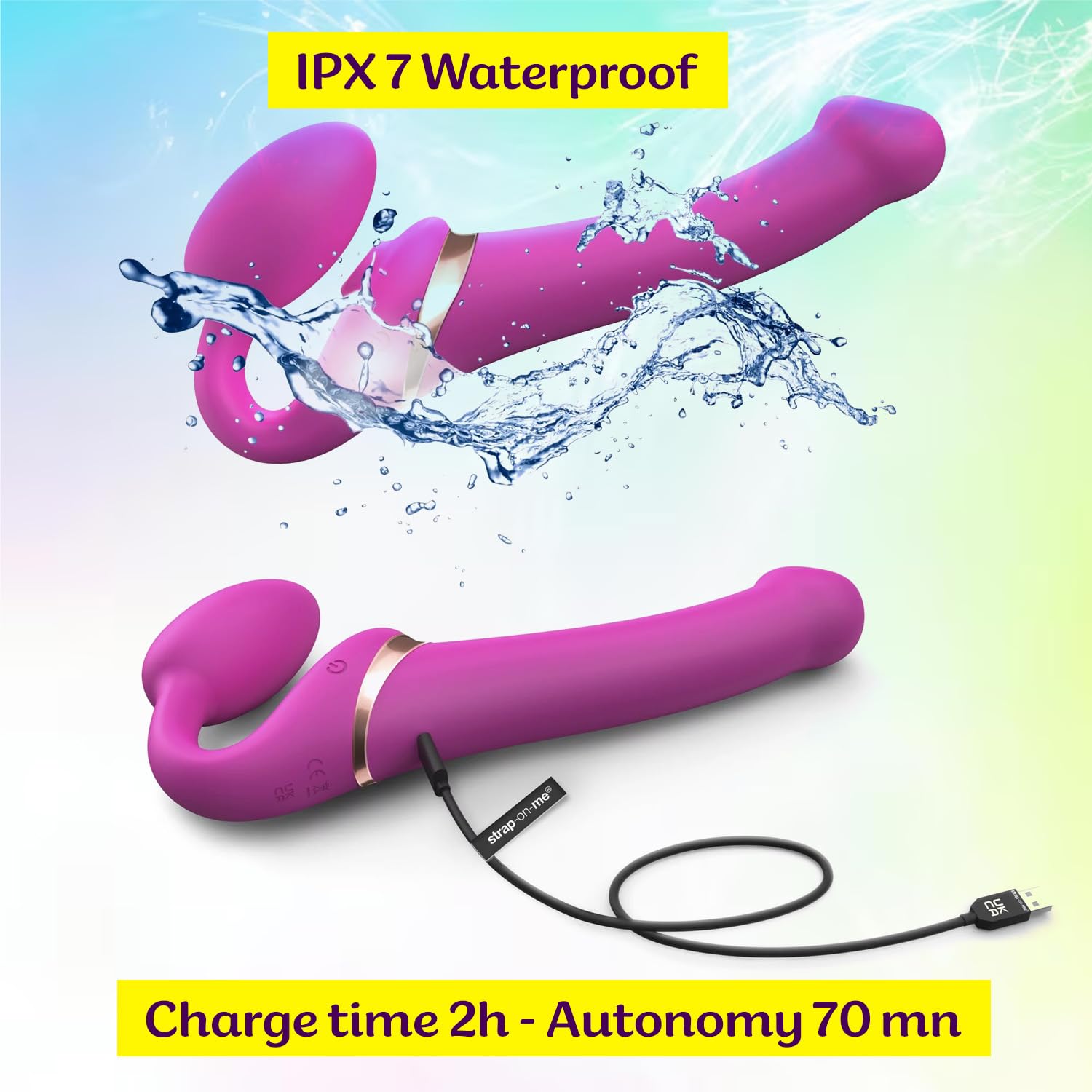 Strap-On-Me Strap-on Multi-Orgasmo Telecomandato 3 Motori – Tecnologia a Memoria di Forma – Tripla Stimolazione – Sex Toy Donna & Uomo in Silicone Morbido – Senza Imbrago, Impermeabile