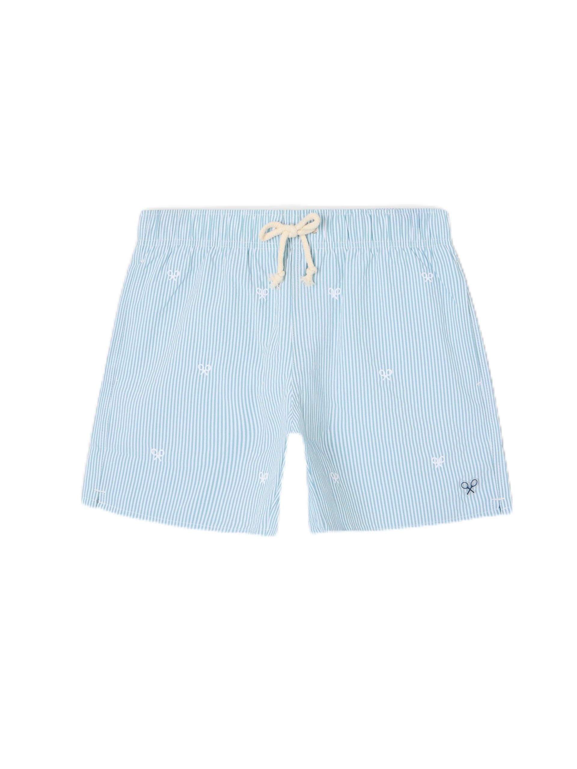 SILBON Thin Stripes Logo Swimsuit, Light Green, L-3XL