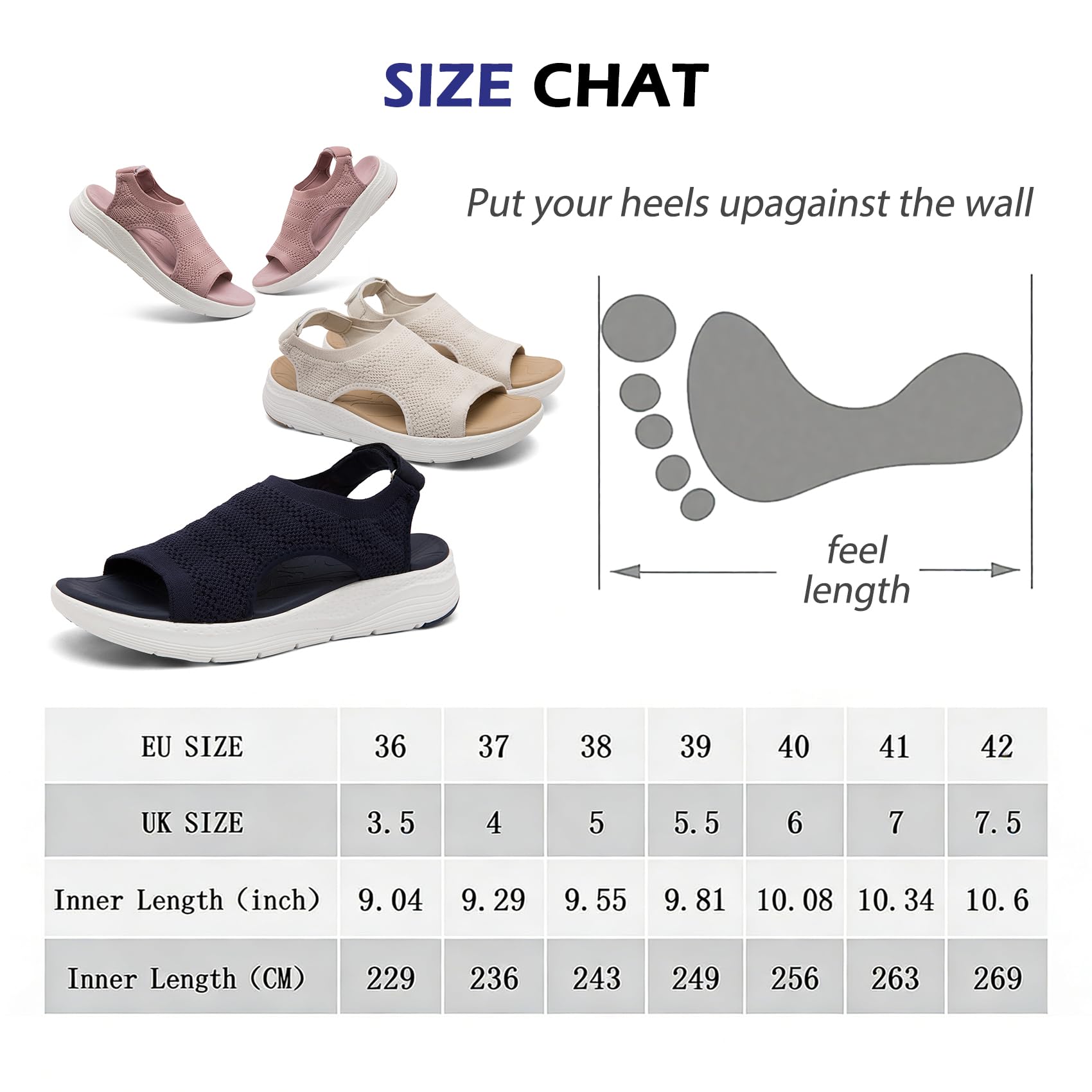DimaiGlobal Sandalias Mujer Ortopédicas Deportivas Verano Fascitis Plantar Soporte Arco y Correa Ajustable Cuña Punta Abierta Elástica Lavables en Lavadora Caminar Casual Exterior