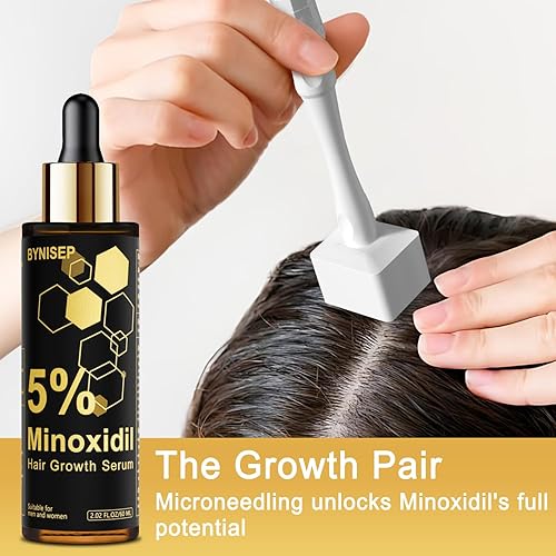 Miniatura 2 de Suero para el crecimiento del cabello de minoxidil al 5% para hombres y mujeres, para el tratamiento del crecimiento del cabello y la barba - 2.0 fl