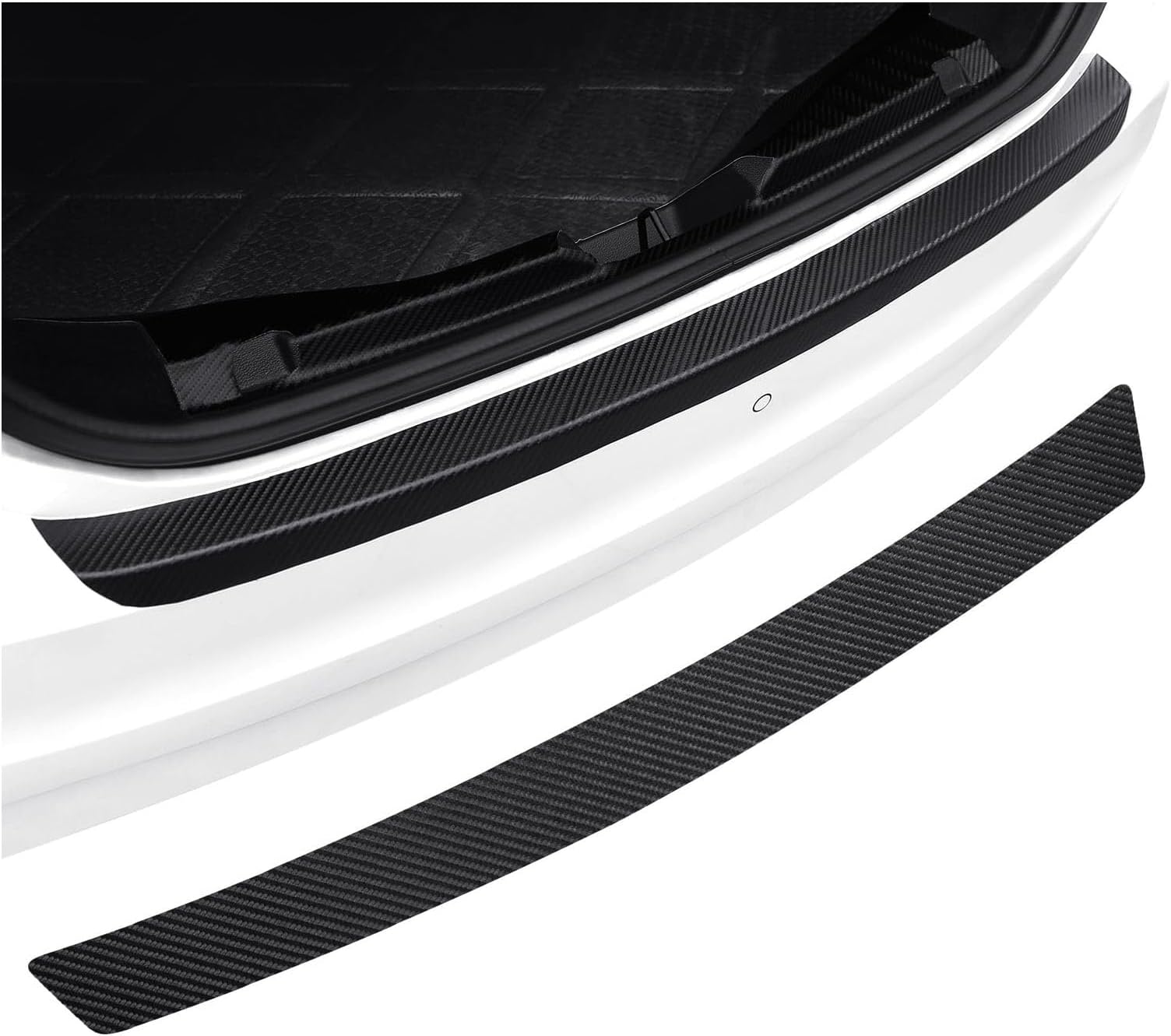 Car Rear Bumper Protector for MINI Countryman One/Cooper/Cooper S/Cooper SE Countryman ALL4 F54 F55 F56 F57 F60, Scratch Resistant Carbon Fiber Trunk Sill Protector Sticker, Trunk Entry Buffer Strip