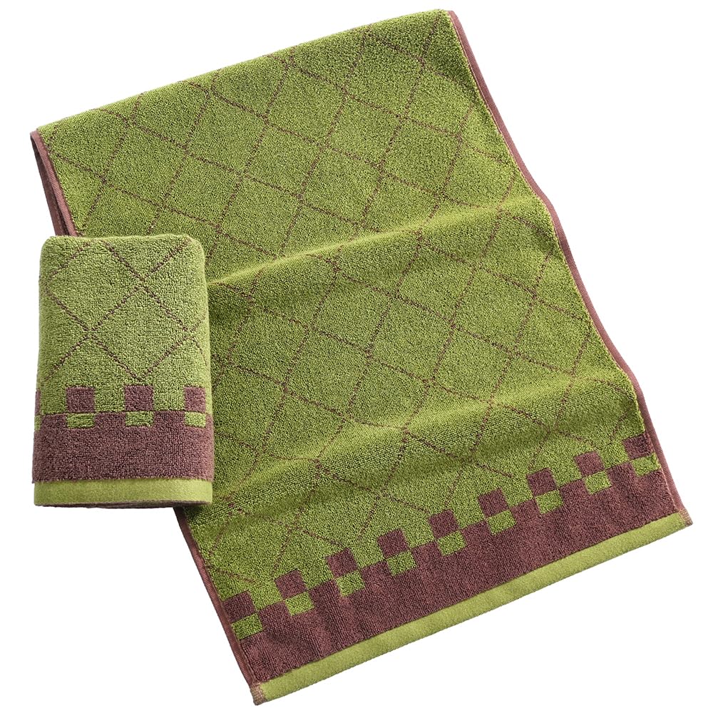 Absnuopt Green St Patricks Day Hand Towel Set of 2 Super Soft 100% Cotton Towels Quick Dry Ultra Absorbent Brown Colorblock Modern Square Design