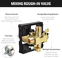 Vista 2 de Válvula de ducha para Delta R10000-UNBX, conexión de 4 puertos de 1/2 pulgada, 1 paquete, kit de válvula R10000 compatible con Delta MultiChoice 13