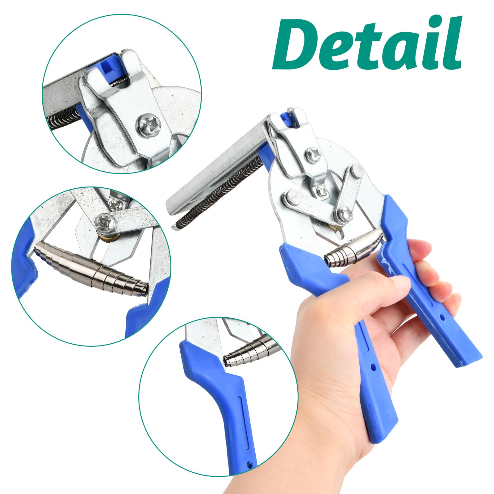 Alicates para Cercas con Mango de Plástico, Tenaza de Anillo con 600 M Clavos, Ideal para Jaulas de Conejos, Gallinas, Mantenimiento, Herramienta Manual para Soldar