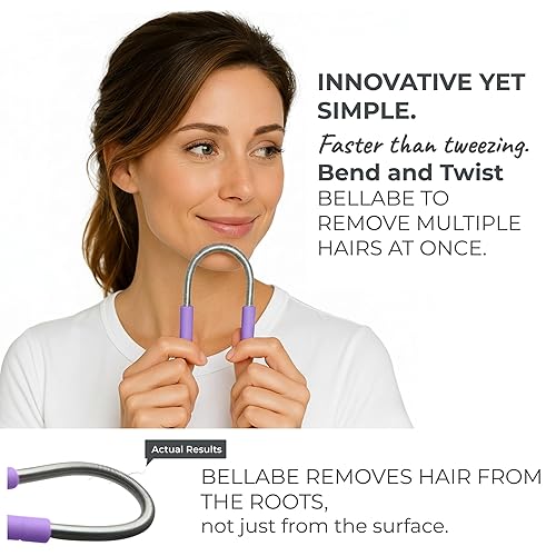 Miniatura 2 de Juego de 2 removedores de vello facial Bellabe - Varios colores | Hecho en Estados Unidos | Depilación rápida y fácil para labio superior, barbilla,