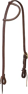 Weaver Leather Working Tack Sliding Ear Brass Single Buckle Headstall, Oiled Canyon Rose, 5/8" (10-0721)