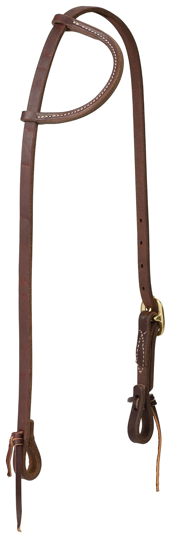 Weaver Leather Working Tack Sliding Ear Brass Single Buckle Headstall, Oiled Canyon Rose, 5/8" (10-0721) by Weaver Leather - Used condition - US$17.84