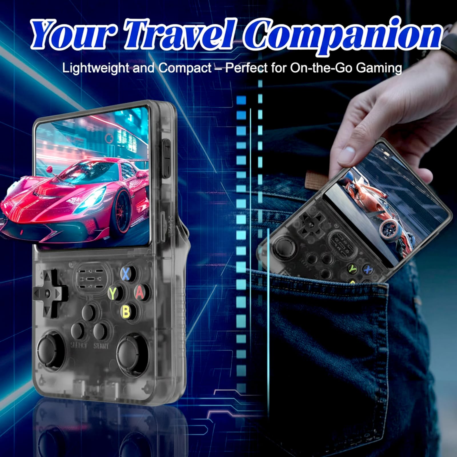 R40 Retro Handheld Games Console with 128GB, 20000+ Classic Video Games, 3.5 Inch IPS Screen Portable Gaming Console - Image 2