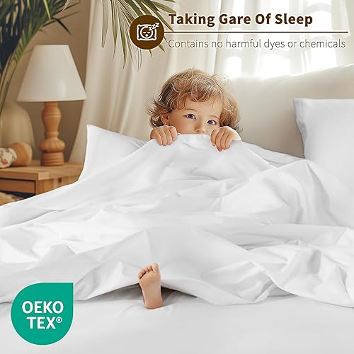 Miniatura 4 de Shilucheng Juego de sábanas de 100 % algodón, 800 hilos, sábanas de lujo de algodón egipcio, sábanas transpirables y refrescantes de calidad de