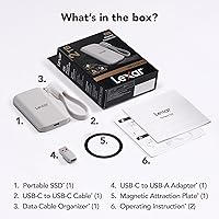 Vista 8 de Lexar SSD externo magnético ES5 de 2 TB, hasta 2000 MB/s, compatible con MagSafe, teléfonos inteligentes USB-C, iPhone 15/16 o superior, PC, Mac