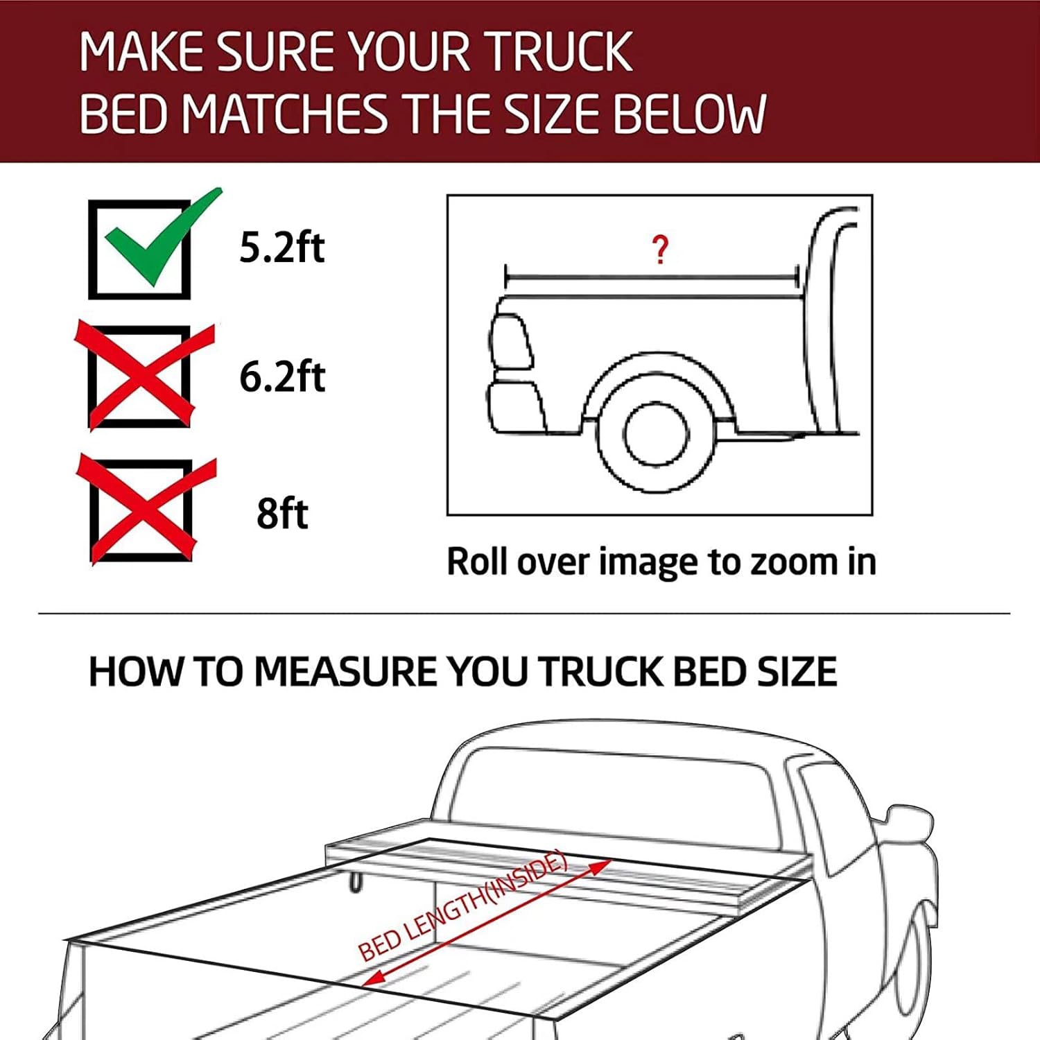 Kikito Professional FRP Hard Tri-Fold Truck Bed Tonneau Cover for 2015-2025 Canyon & Colorado 5.2FT (62.7in) Bed