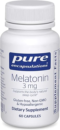 Pure Encapsulations Melatonina 3 mg  Suplemento antioxidante para apoyar el sueño natural*  60 cápsulas