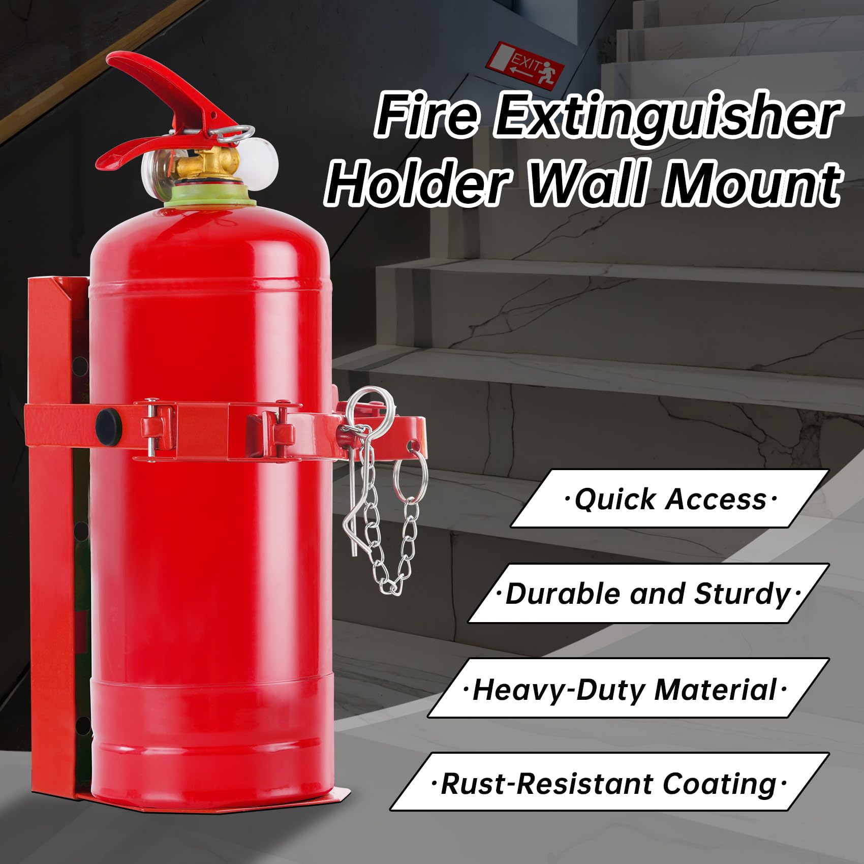 Soporte de pared para extintor de incendios apto para extintor de CO2 seco de 10 libras / 5 libras