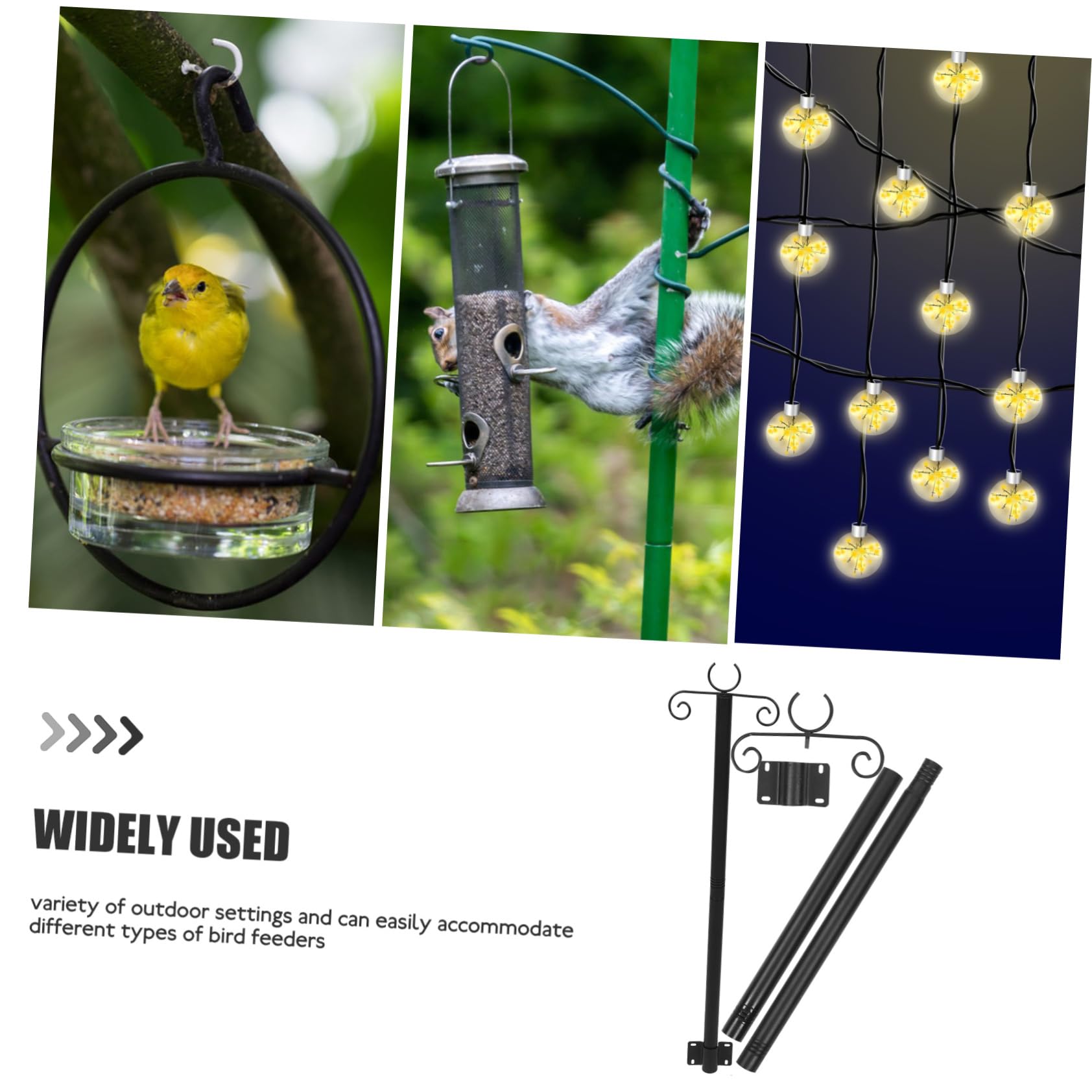 Yardwe 2sets Pali per Luci Corda Esterne in Pali Sospesi Supporti per Mangiatoie per Uccelli Accessori per Illuminazione Esterna della Luce Ganci per Esterni Comodi