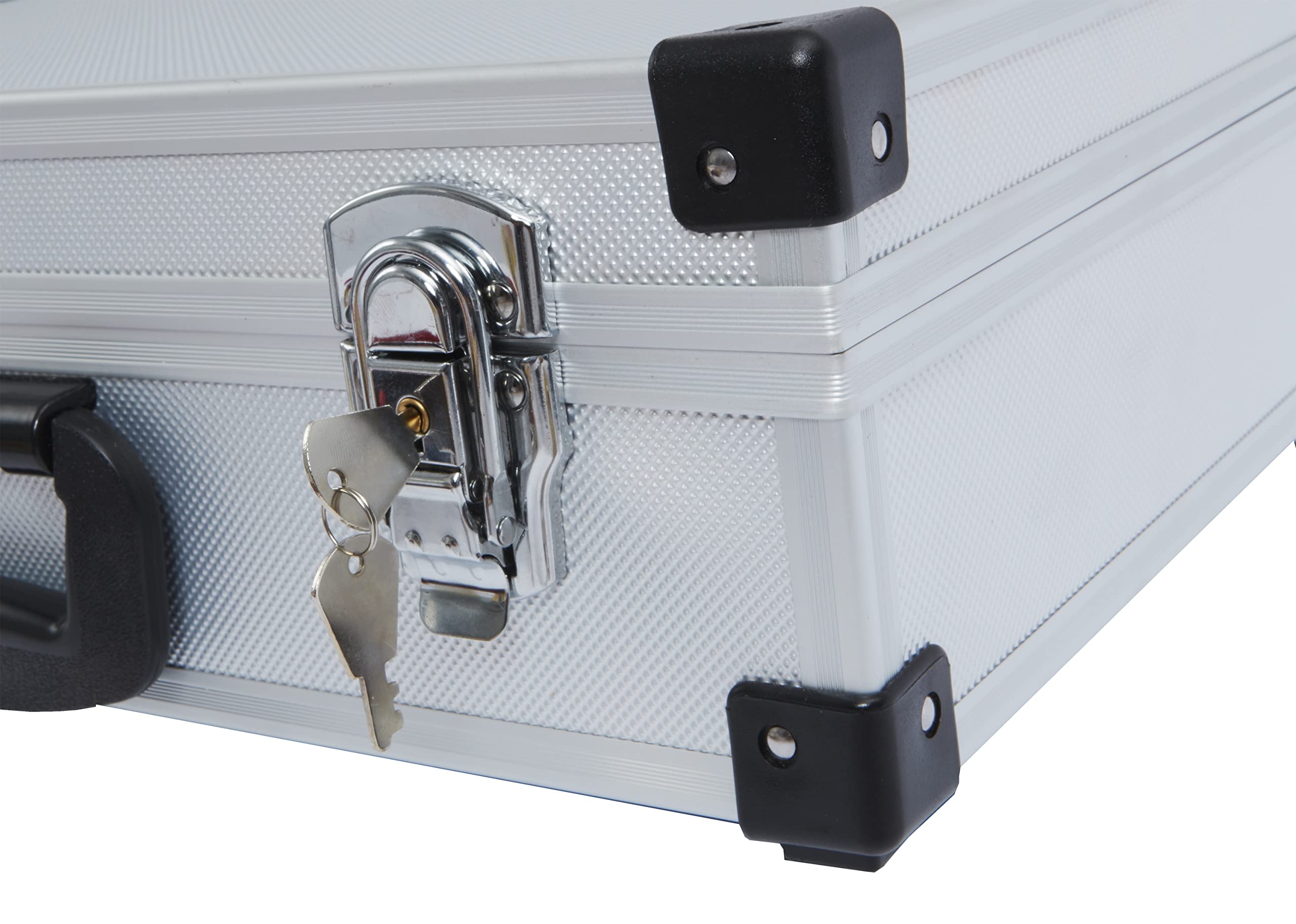 ALUTEC Mallette à outils (mallette en cadre en aluminium, dimensions internes 410x280x120 mm, mallette avec des compartiments variables, plateau d'outils amovible, coins renforcés) 61000