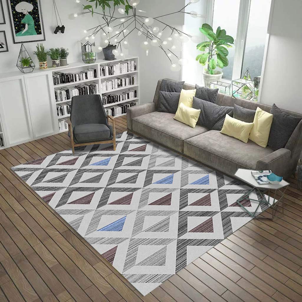 Tapis salon abstrait rayé 200x300 grand tapis lavable moquette maison