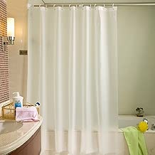 Uforme 60 Inch By 78 Inch PVC-free Shower Curtain PEVA Soap Resistant and Mold Proof with Reinforced Metal Holes, Solid White - coolthings.us