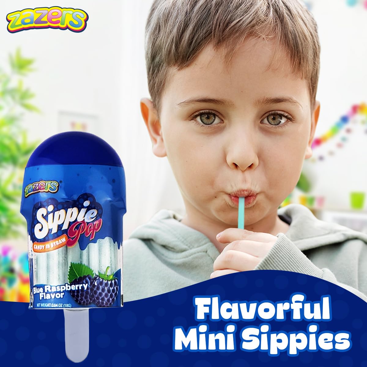 キャンディブッピーBlue Sky sailor M新品未使用 Zazers Sippie Pop Candy Filled Straws - 12 Pack Blue Raspberry