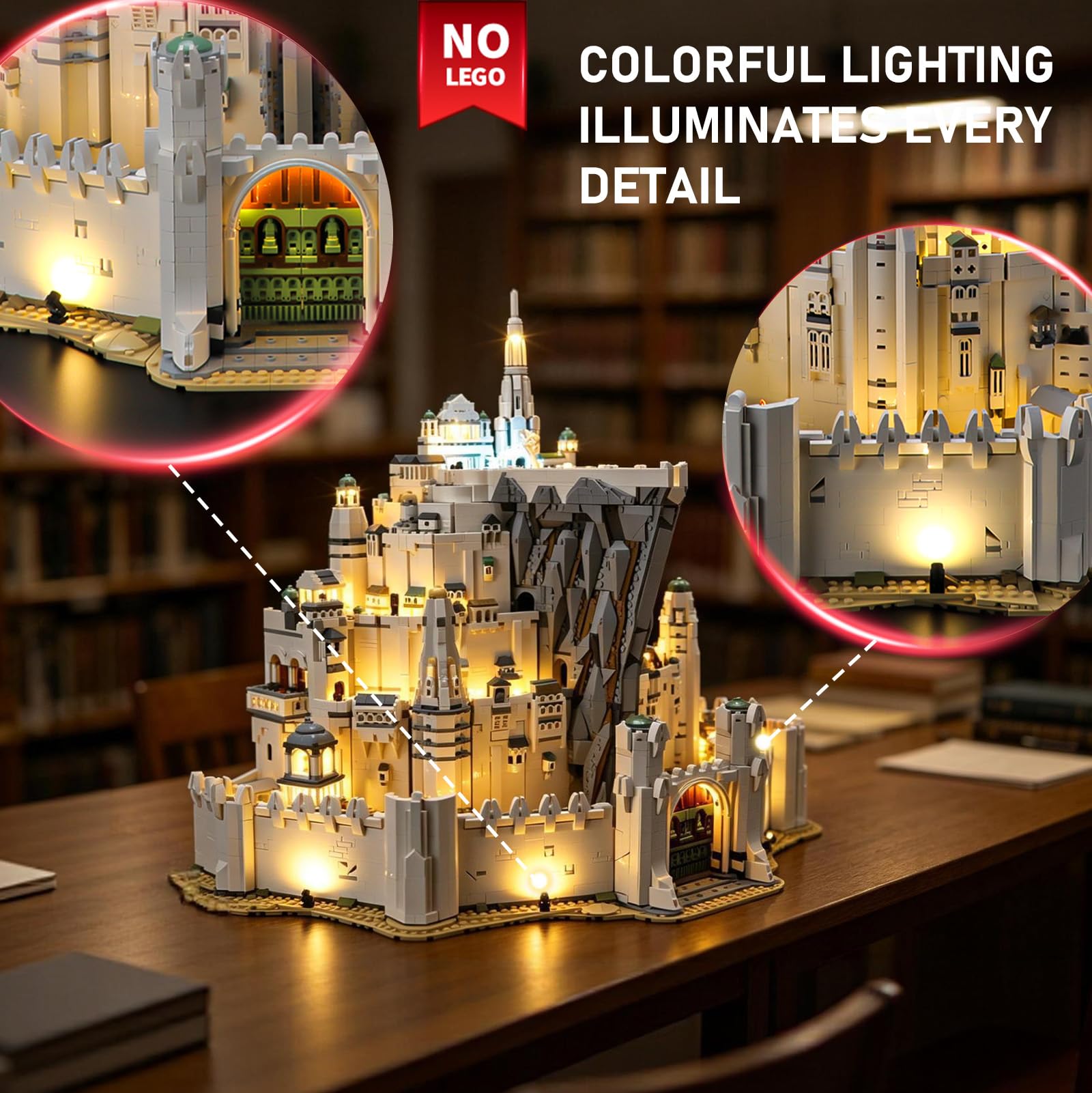 BRIKSMAX LED Beleuchtung für LEGO Icons Der Herr der Ringe: Minas Tirith 11377, kompatibles Licht set für Bausteine