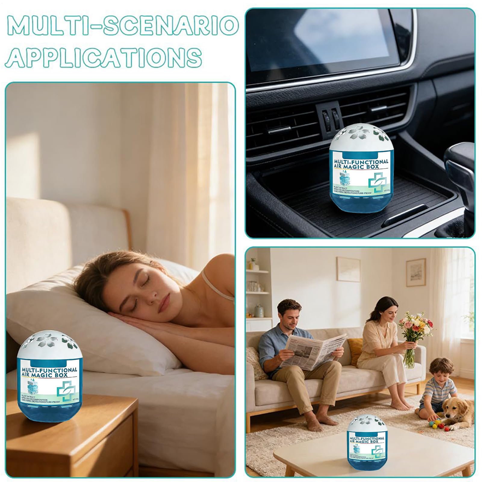 Boîte De Purification De L'Air Et D'Élimination De La Poussière | Désodorisant 120g à Longue Durée | Rafraîchisseur D'Air Automatique Aspirant Poussière Pour Salle De Bain - pour Maison, Cuisine, Sall