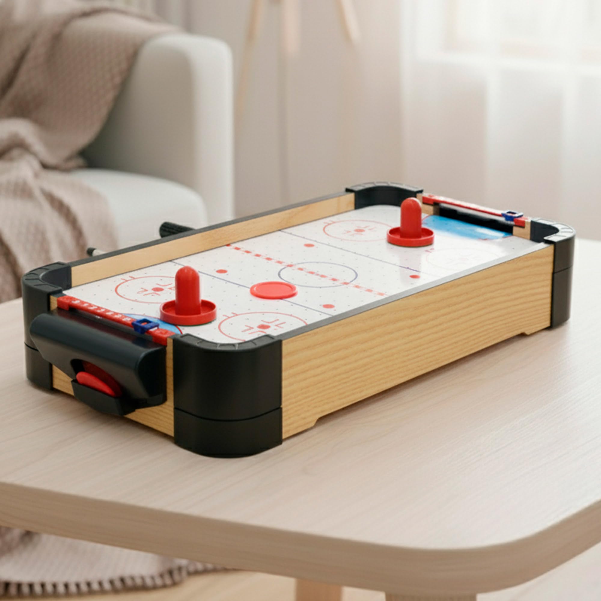 ColorBaby CB Games Air Hockey da tavolo, struttura 40 cm, plastica resistente, 2 pale, 2 dischi, 2 giocatori, giochi da tavolo, giocattoli per bambini, divertimento in famiglia, +6 anni (39528)