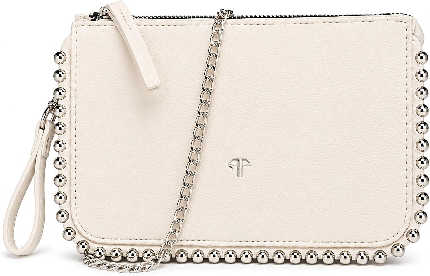Women's Studded Wristlet Purse with Chain Strap, Small Crossbody Clutch Bag