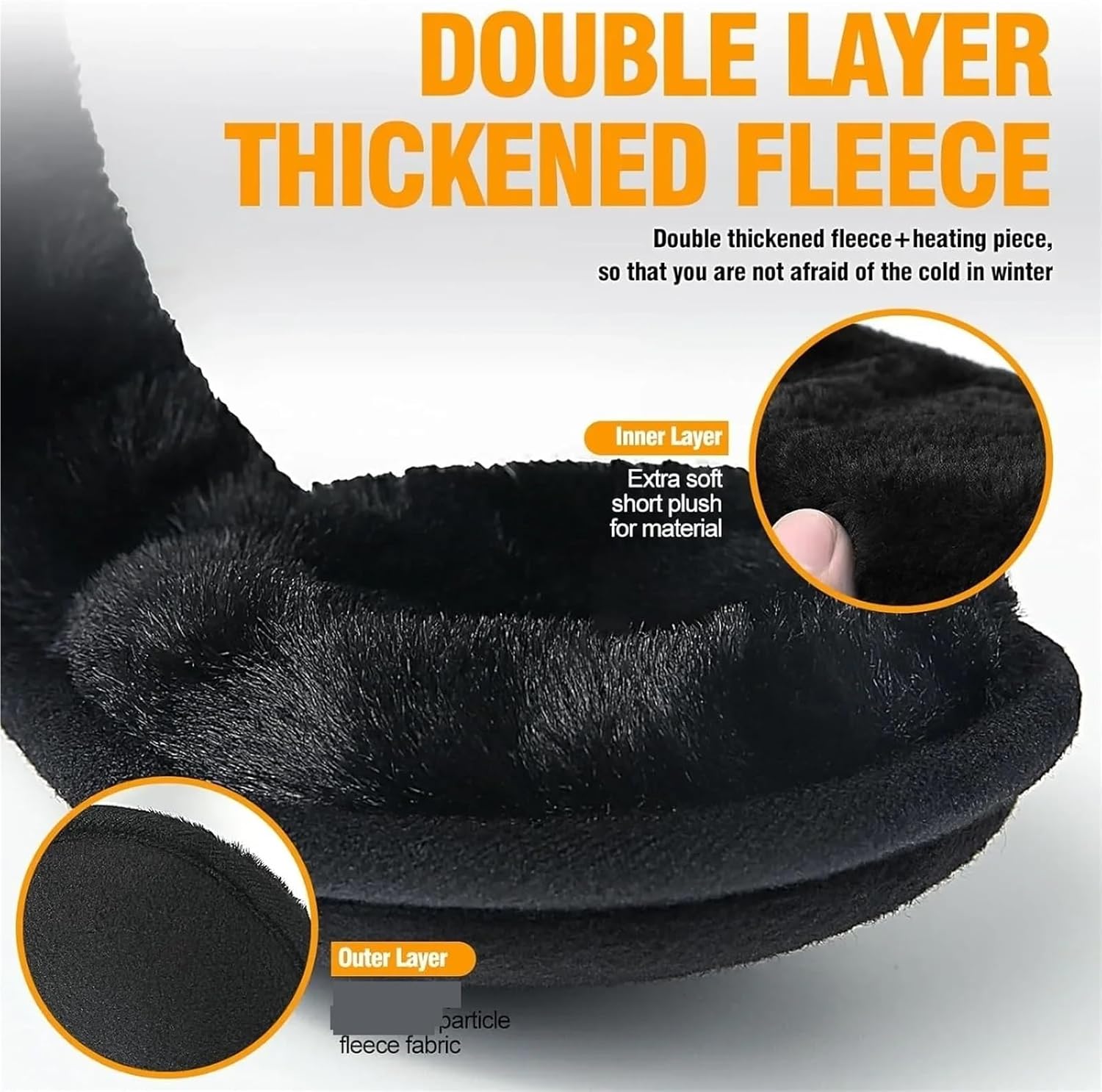 Winter Fleece Ear Warmers Muffs 3Pcs Winter Unisex Thicken Warm Fur Earmuffs for Men Women Outdoor Cycling Skiing(Grey Black)