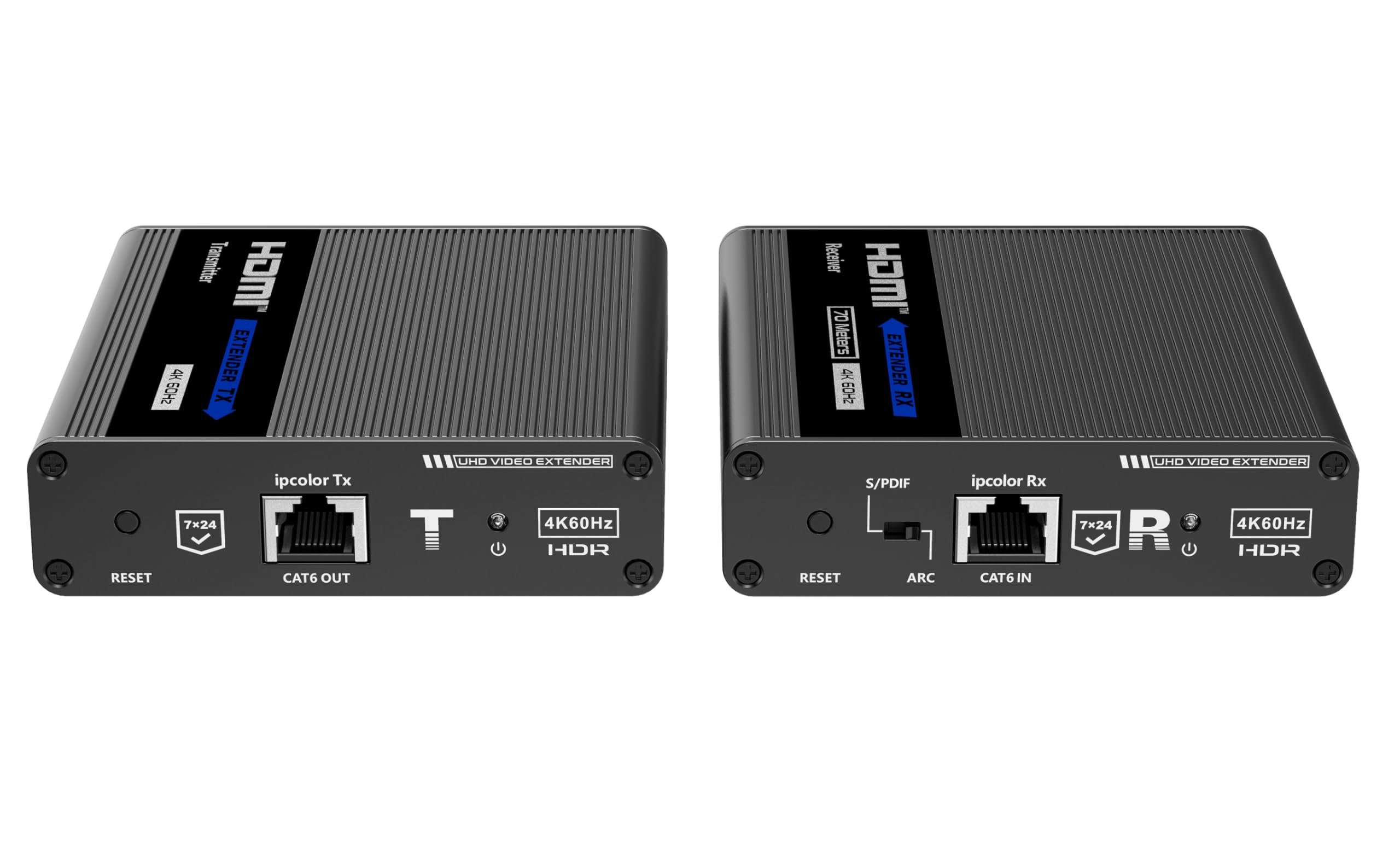Techly 362312 Amplificatore Extender HDMI 4K Fino a 70m su Cavo Cat.6/6A/7 Punto-Punto