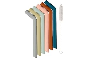 Simka Rose Short, Reusable Silicone Straws for Kids