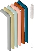 Vista 10 de Simka Rose Pajitas de silicona de alta calidad, popotes flexibles reutilizables para adultos y niños, sin BPA, juego de popotes para bebés y niños