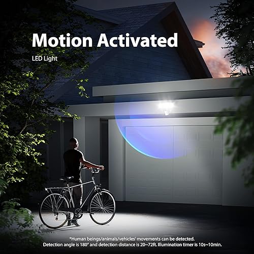 Miniatura 4 de Onforu Paquete de 2 luces LED con sensor de movimiento de 100 W para exteriores, luces de seguridad superbrillantes de 9000 lúmenes, detector de