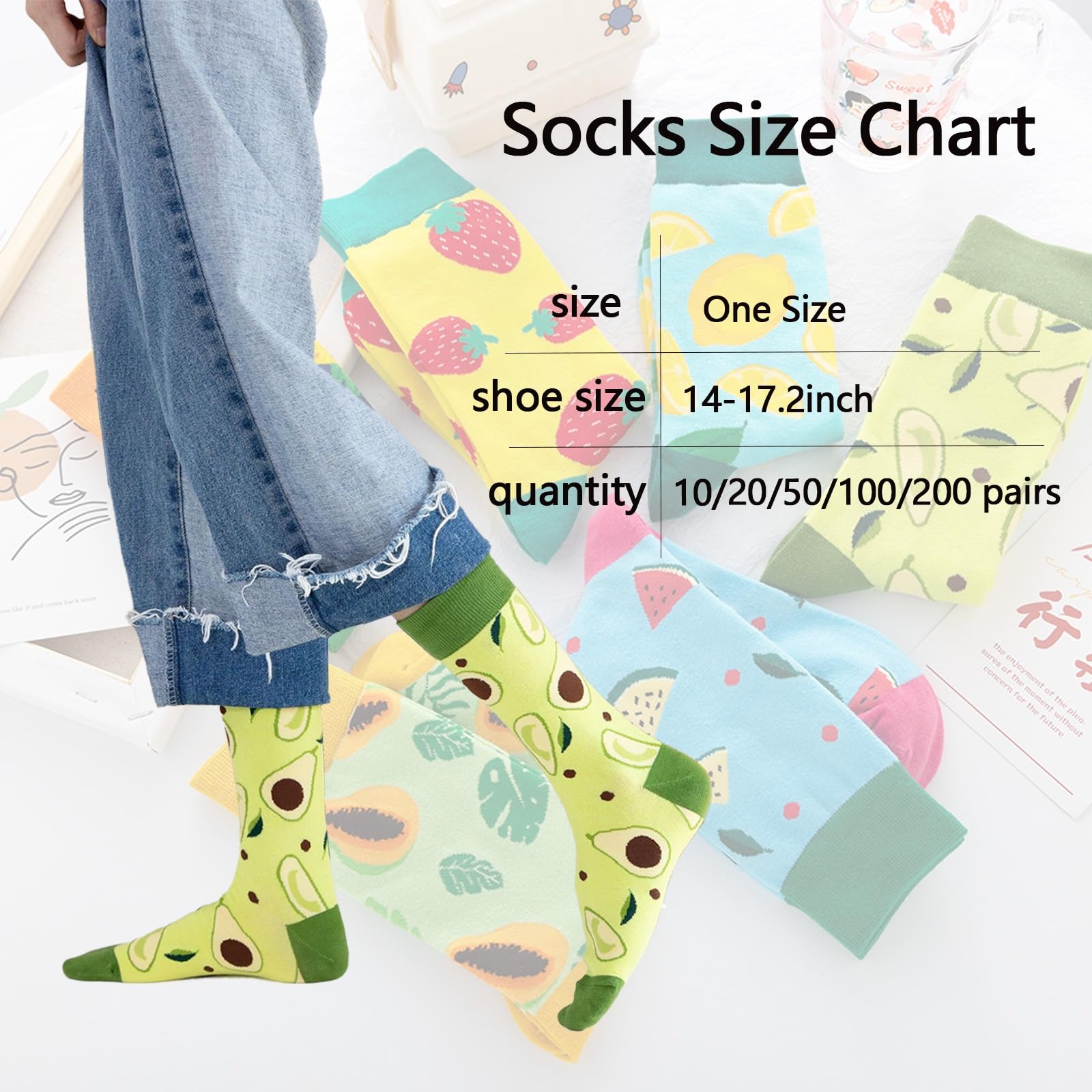 Calcetines ArtíSticos para Hombre, Divertidos Calcetines de Vestir, Calcetines de AlgodóN Divertidos y Coloridos, Paquete de Calcetines Divertidos(B-4,100 Pairs)