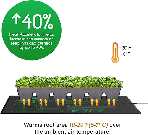 Miniatura 24 de iPower Alfombrilla térmica para plantas con controlador digital de temperatura doble, almohadilla térmica con certificación MET, 48 x 20.75